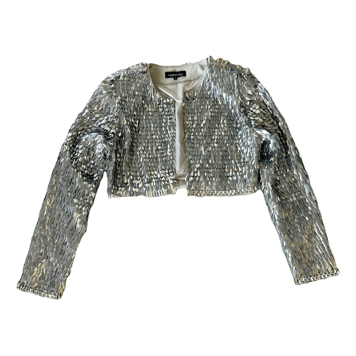 Pre-owned Retroféte Glitter Jacket In Silver
