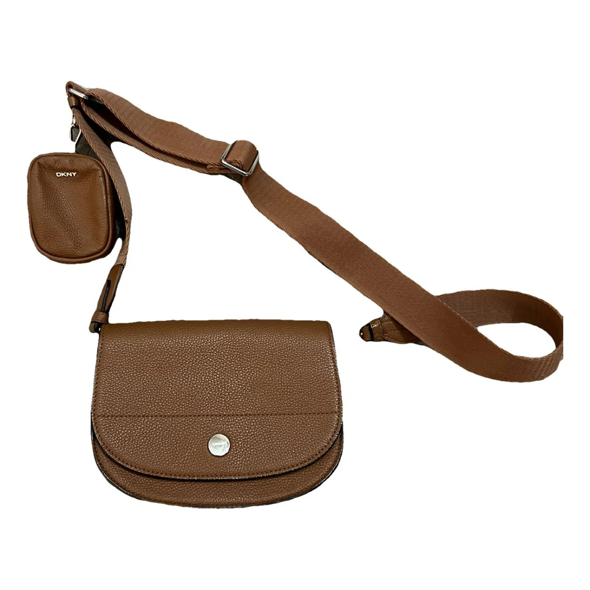 Pre-owned Dkny Leather Crossbody Bag In Brown
