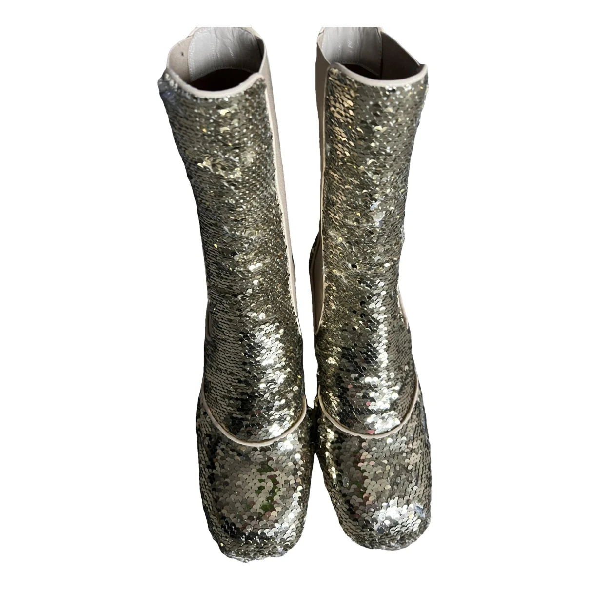 Pre-owned Laurence Dacade Glitter Boots In Gold