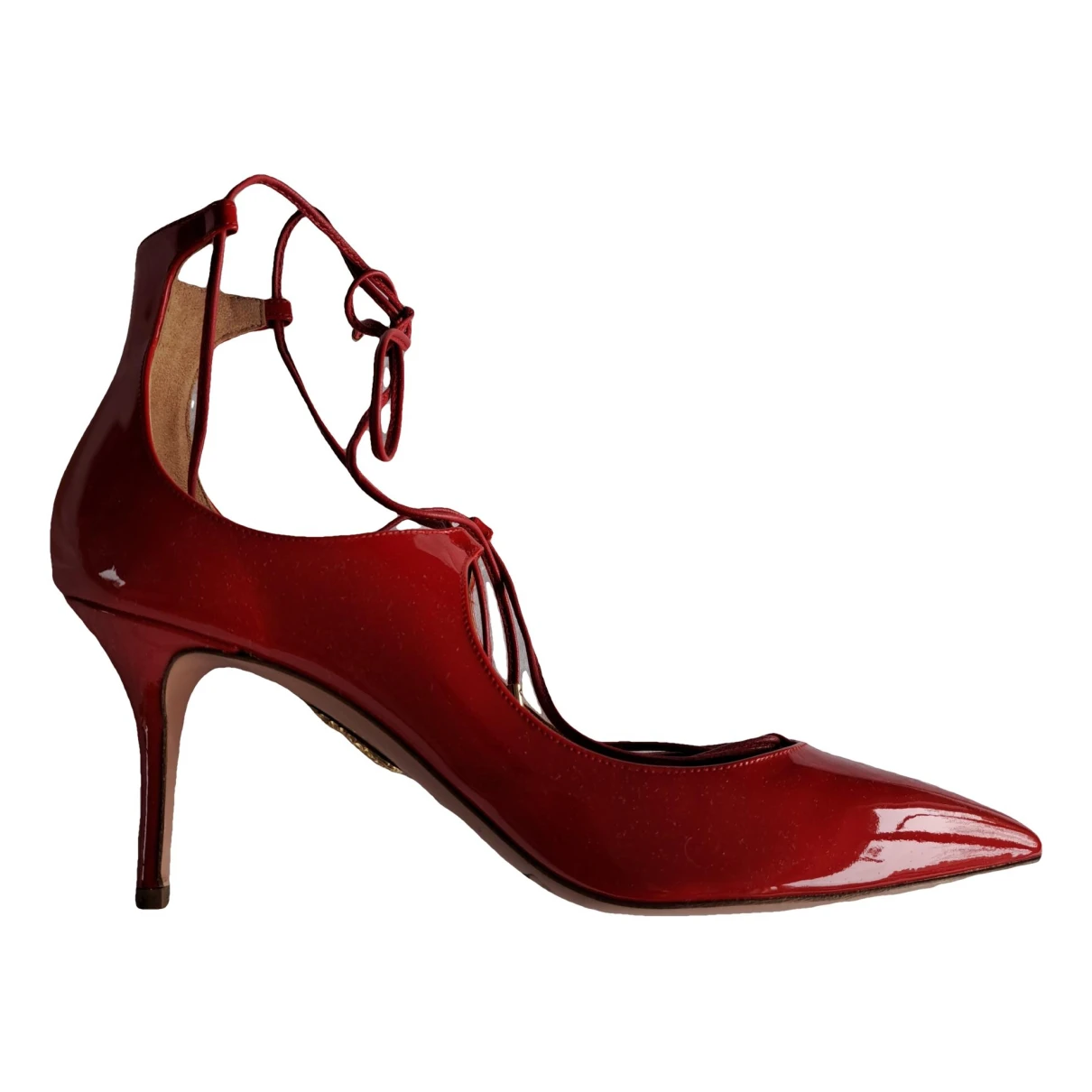 Pre-owned Aquazzura Patent Leather Heels In Red