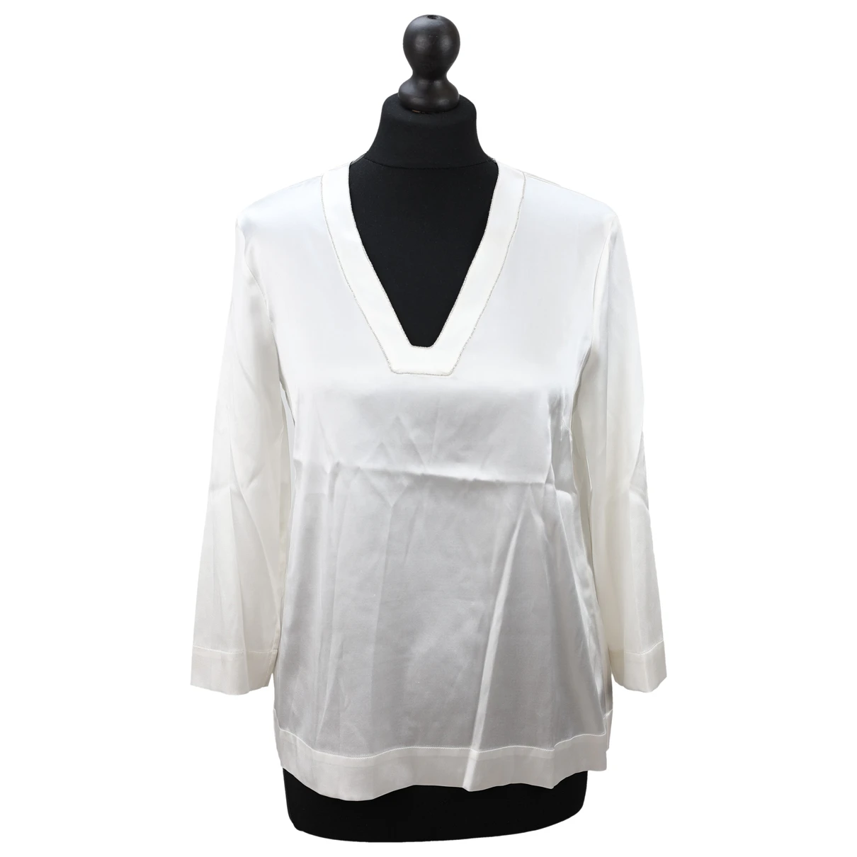 Pre-owned Peserico Silk Blouse In White