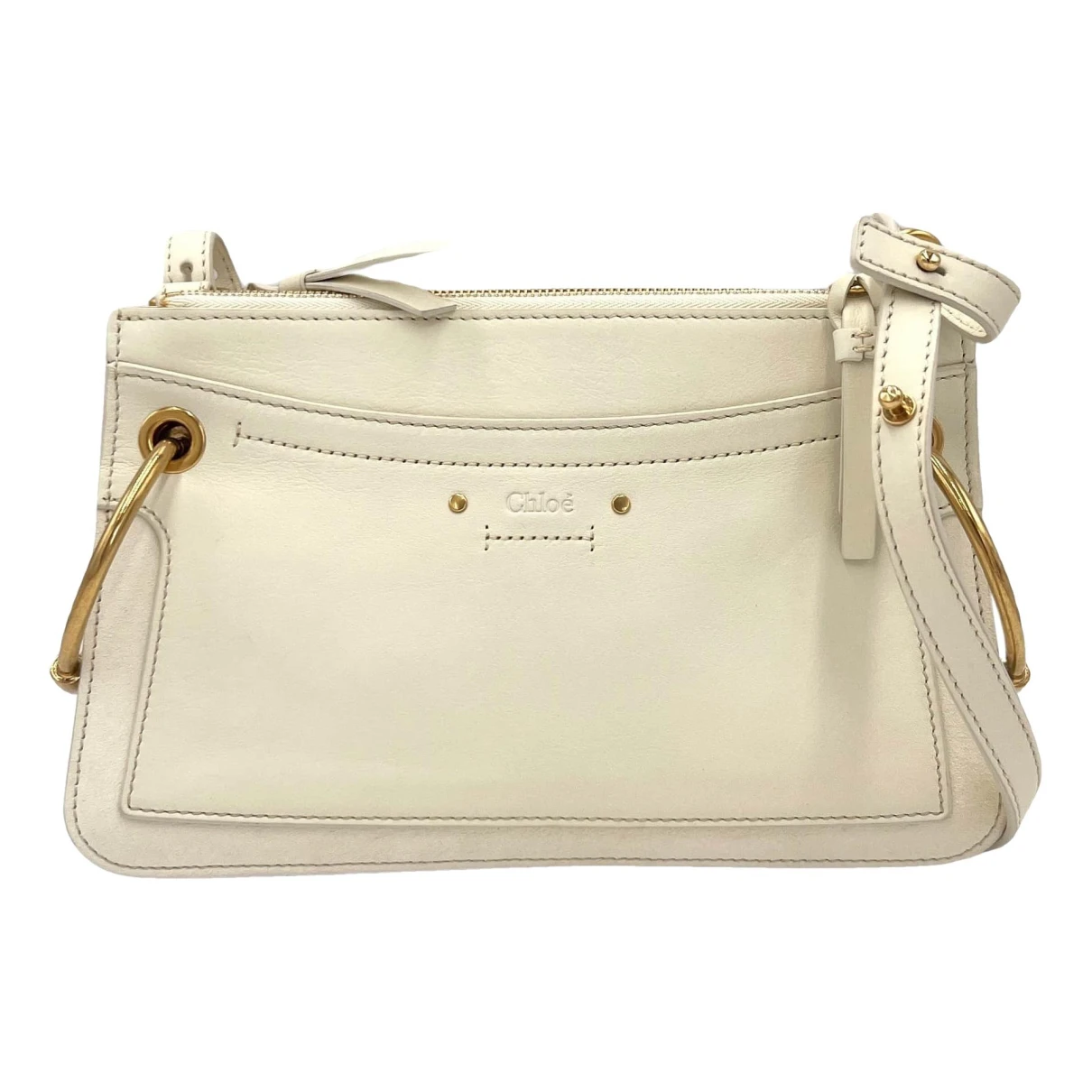 Pre-owned Chloé Roy Leather Crossbody Bag In White