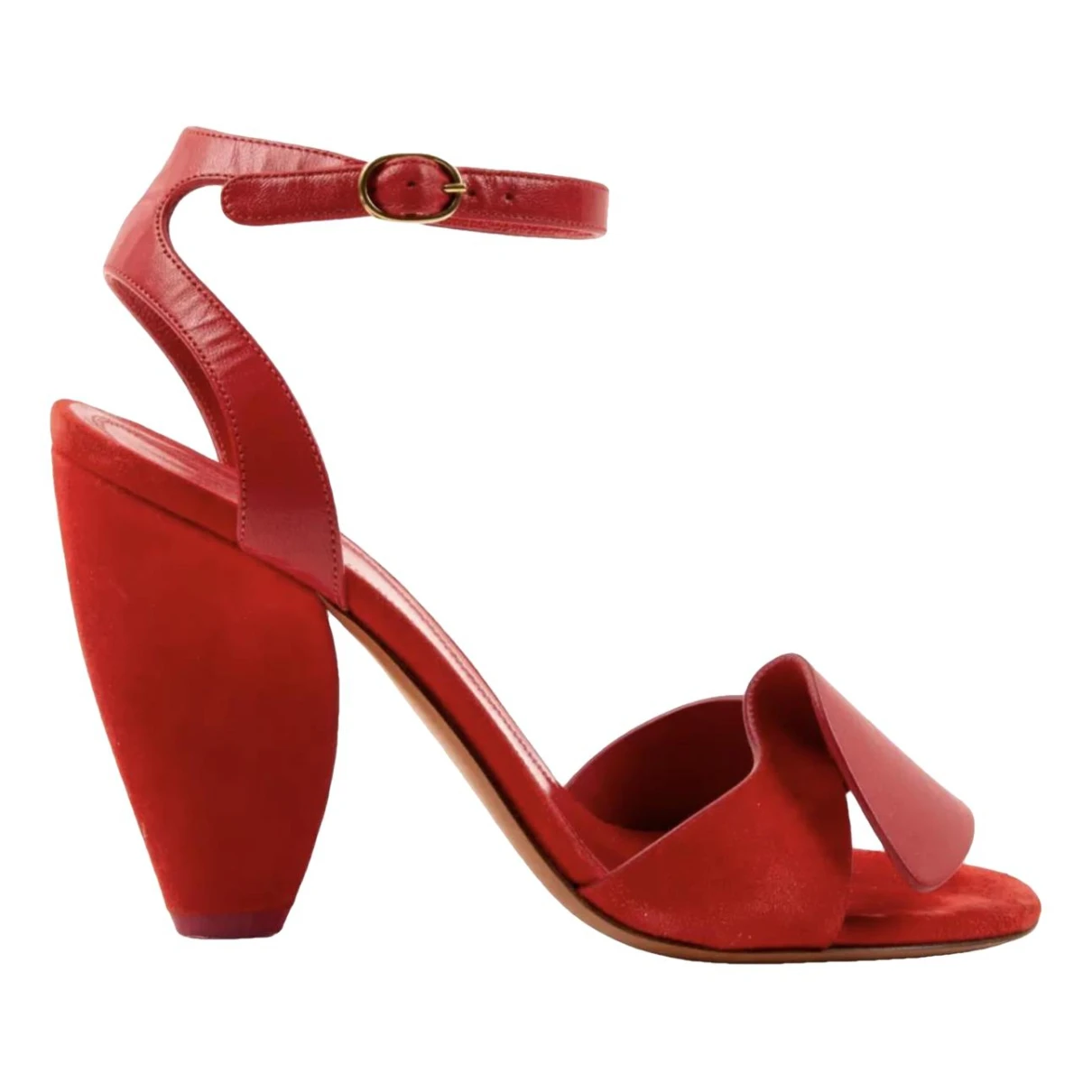 Pre-owned Celine Leather Sandals In Red