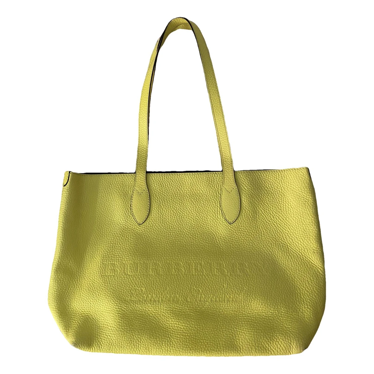 Pre-owned Burberry Leather Tote In Yellow
