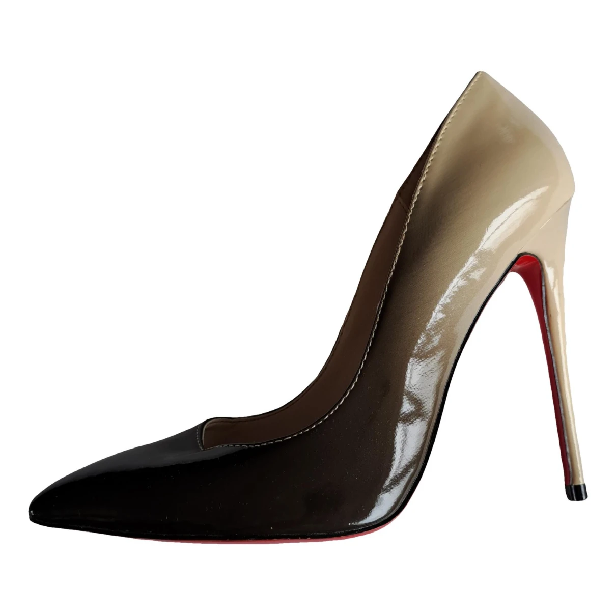 Pre-owned Christian Louboutin So Kate Patent Leather Heels In Brown