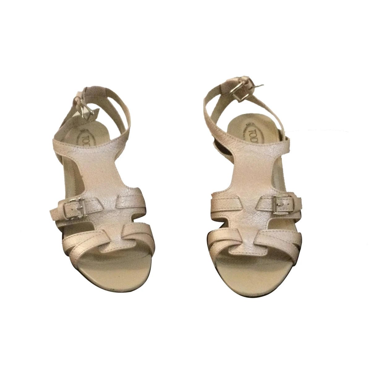 Pre-owned Tod's Leather Sandals In Gold