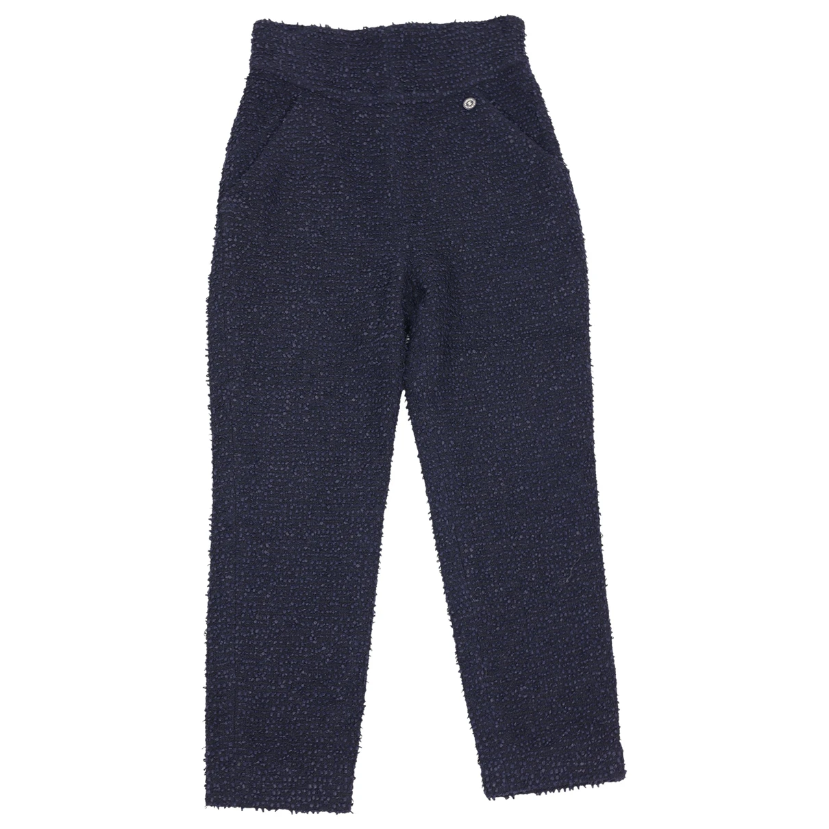 Pre-owned Chanel Wool Trousers In Navy