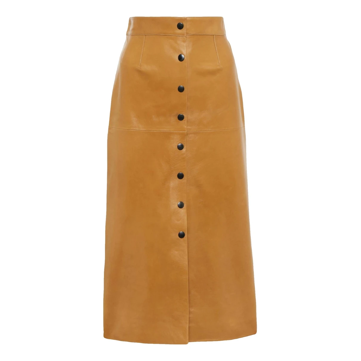 Pre-owned Isabel Marant Leather Mid-length Skirt In Camel