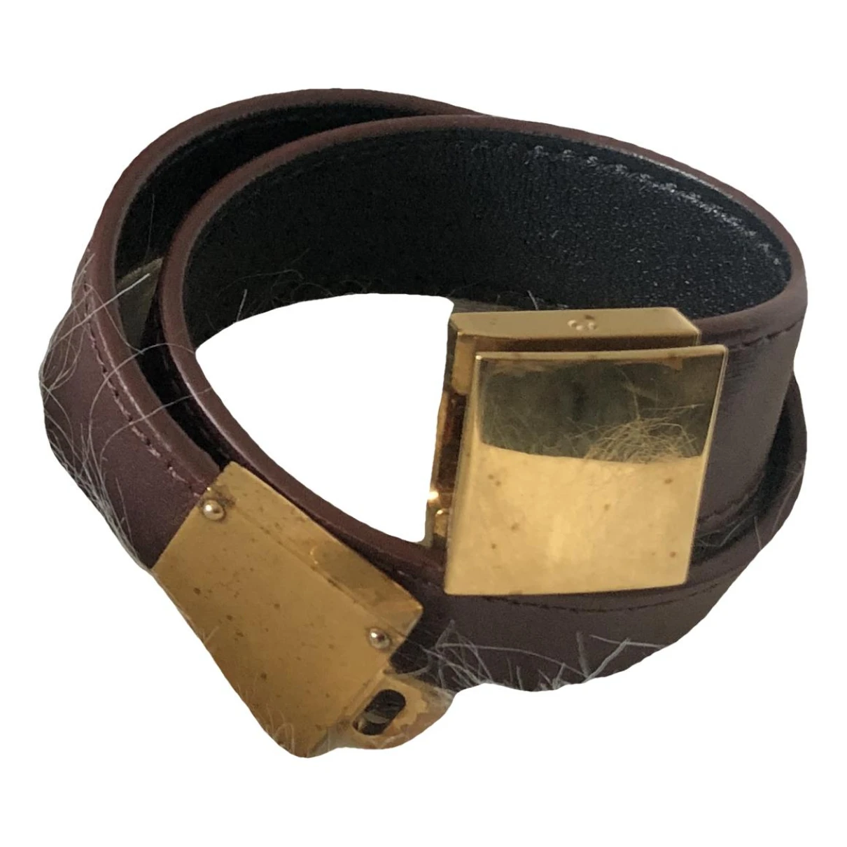 Pre-owned Celine Leather Bracelet In Brown