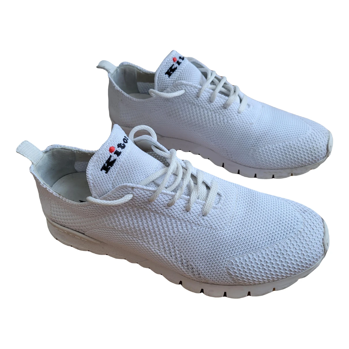 Pre-owned Kiton Cloth Low Trainers In White