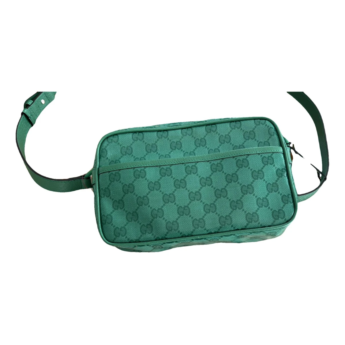 Pre-owned Gucci Neo Vintage Cloth Weekend Bag In Green
