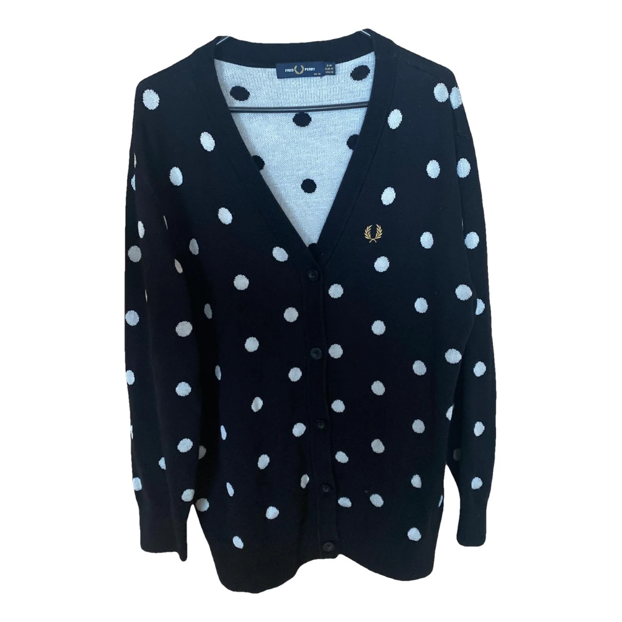 Pre-owned Fred Perry Cardigan In Black