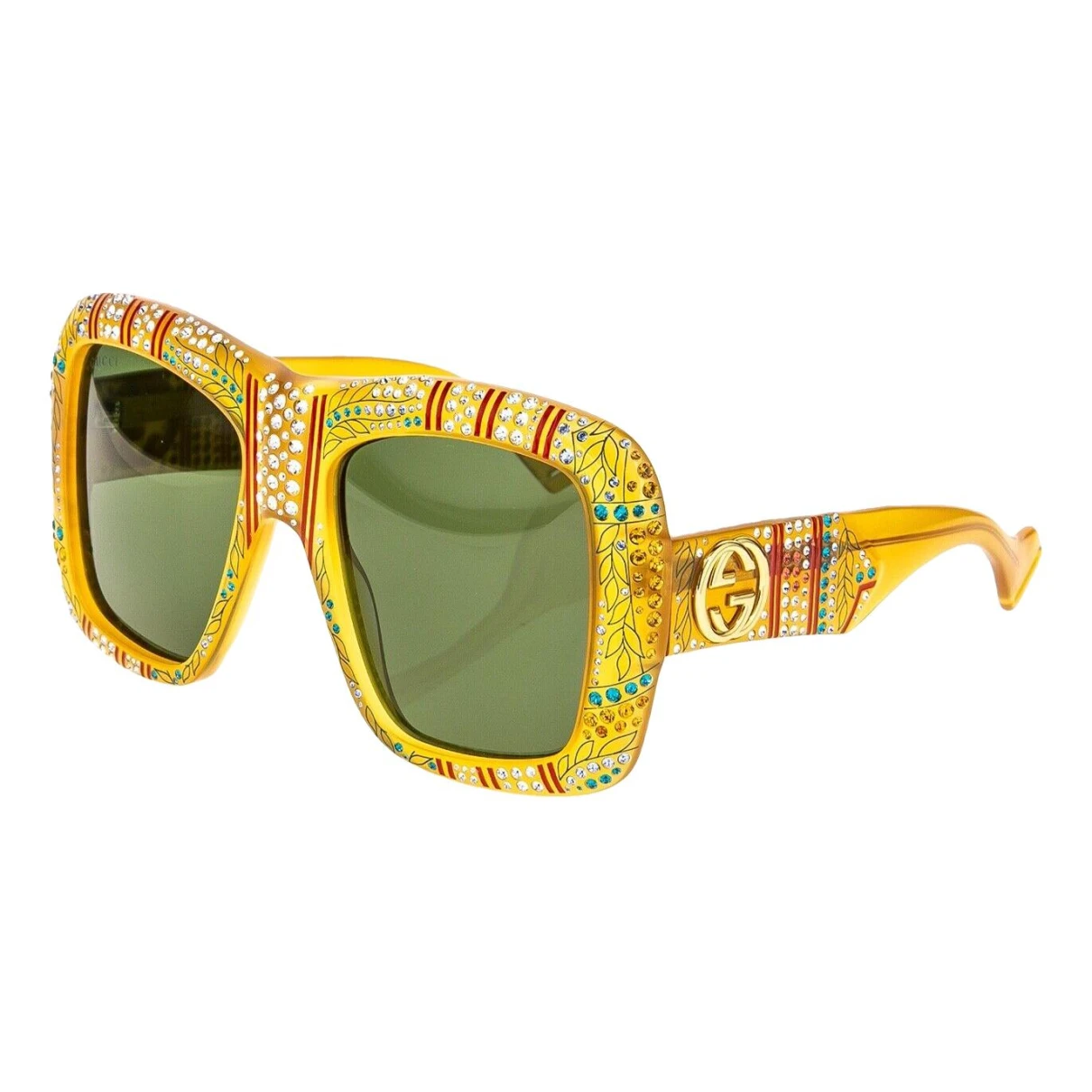 Pre-owned Gucci Oversized Sunglasses In Yellow