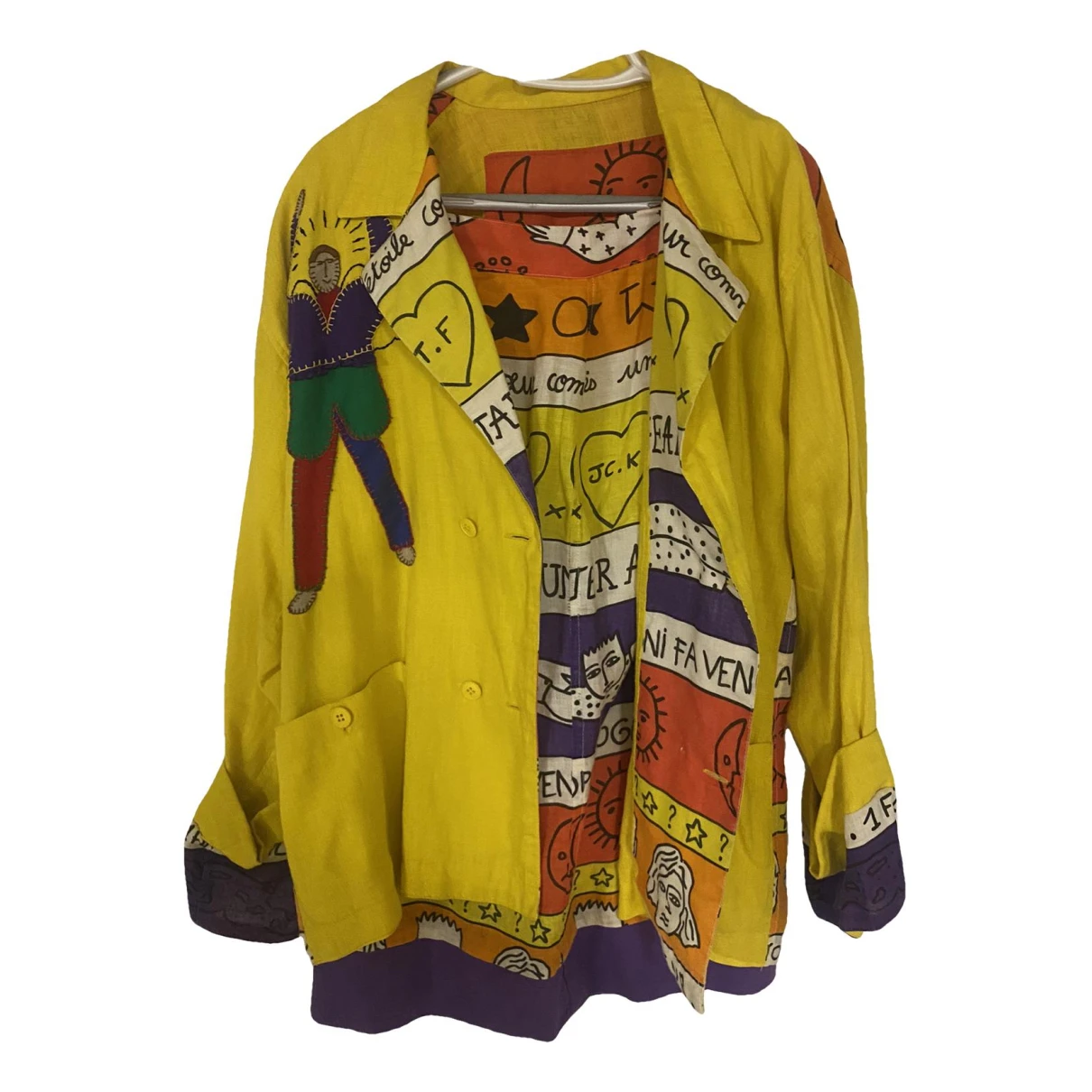 Pre-owned Jc De Castelbajac Linen Suit Jacket In Yellow