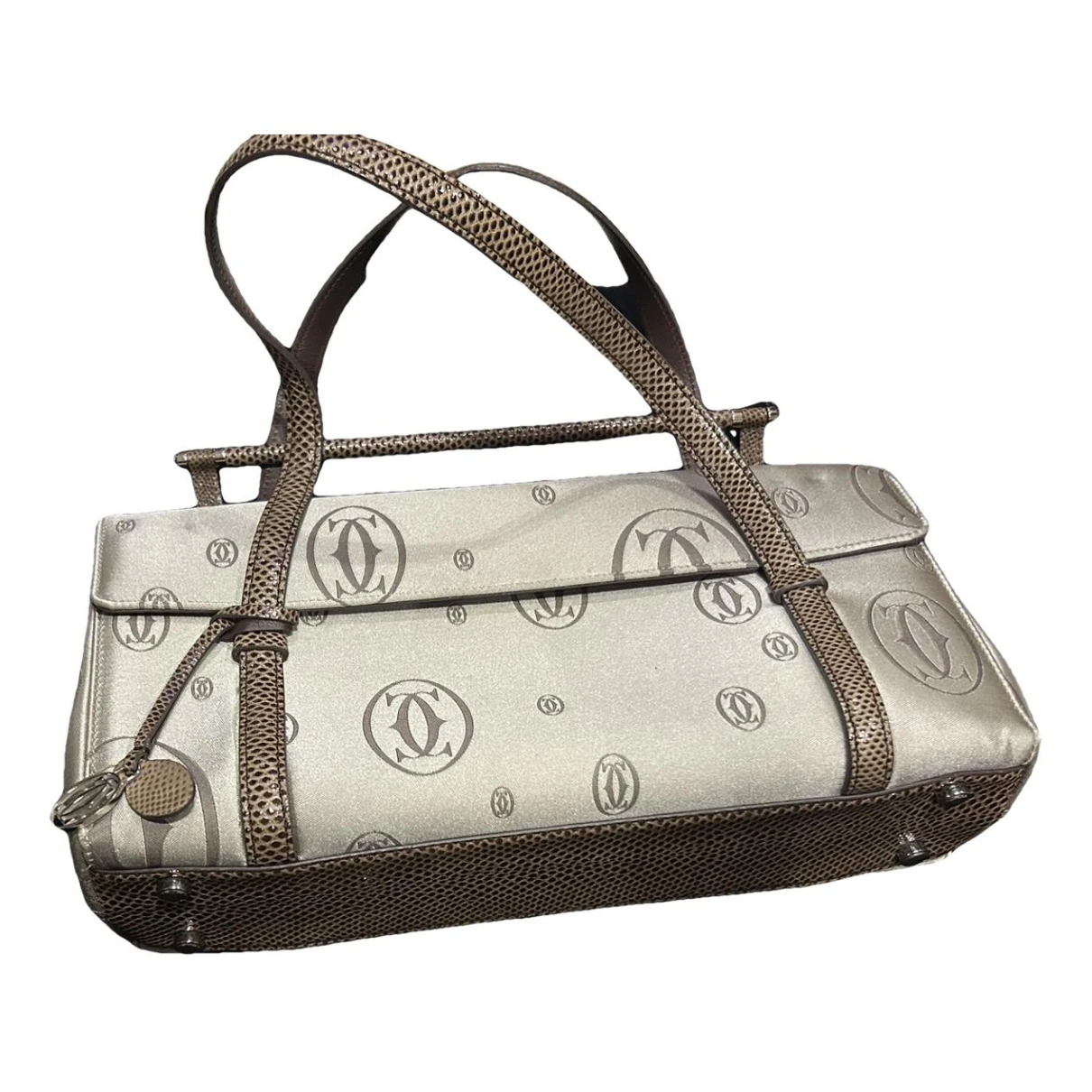 Pre-owned Cartier Cloth Handbag In Grey