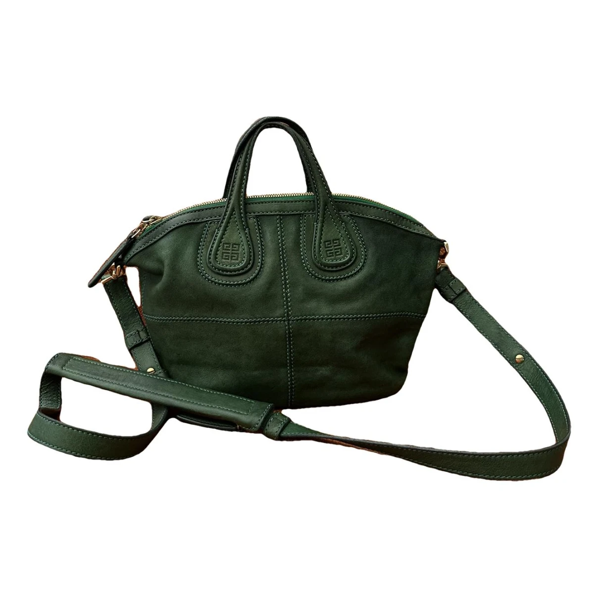 Pre-owned Givenchy Nightingale Leather Crossbody Bag In Green
