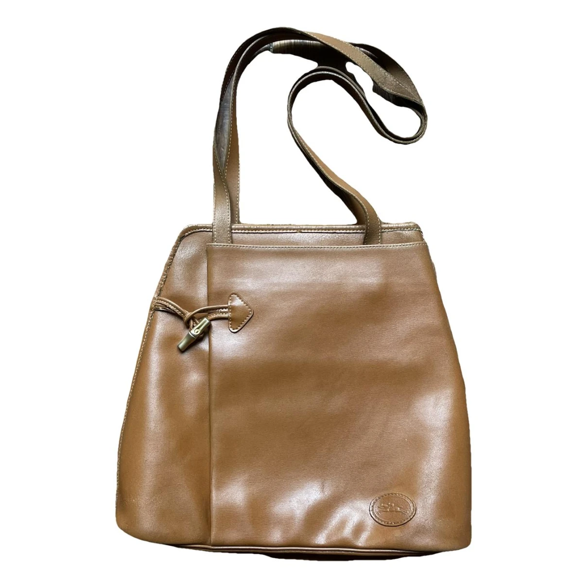 Pre-owned Longchamp Leather Tote In Camel