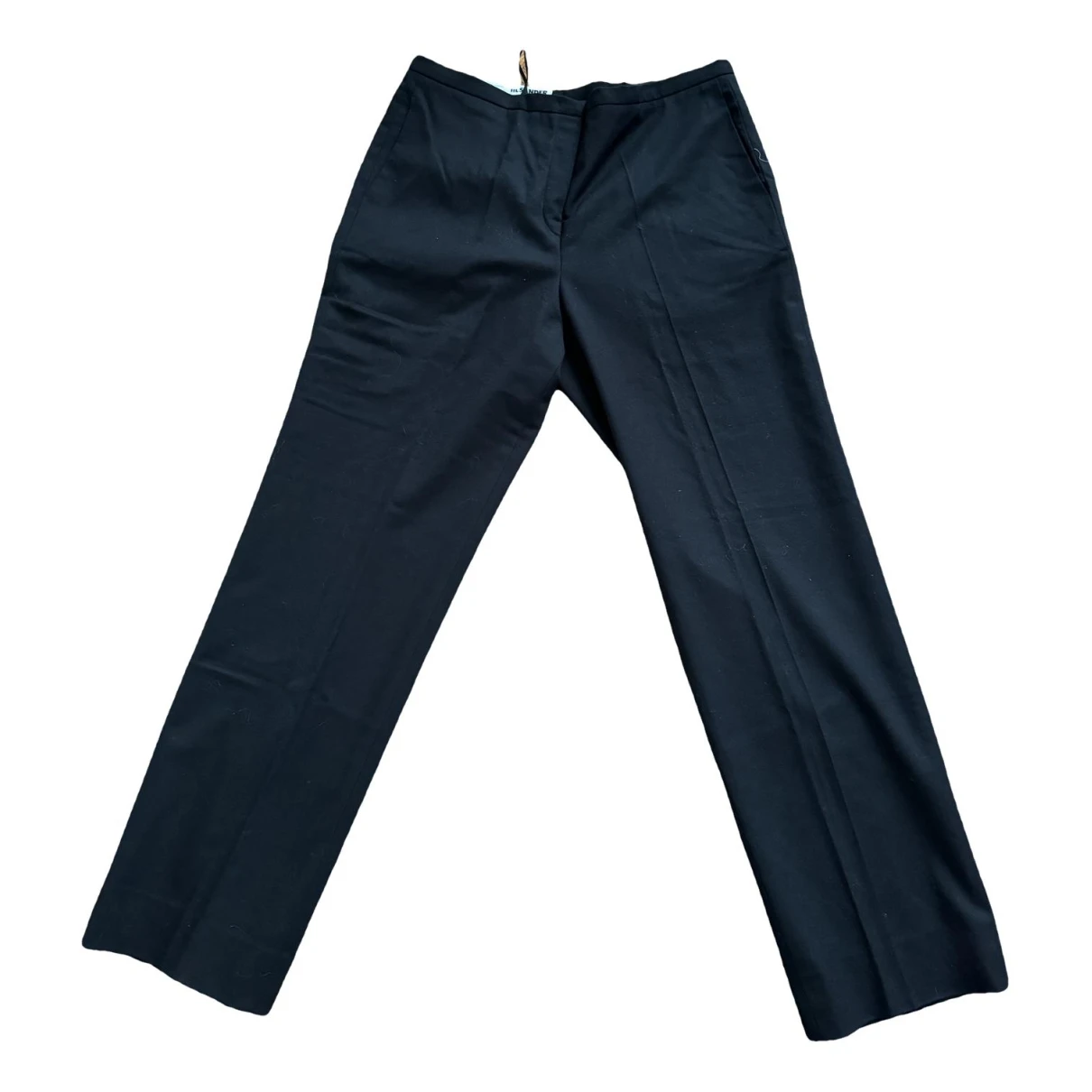 Pre-owned Jil Sander Wool Straight Pants In Black