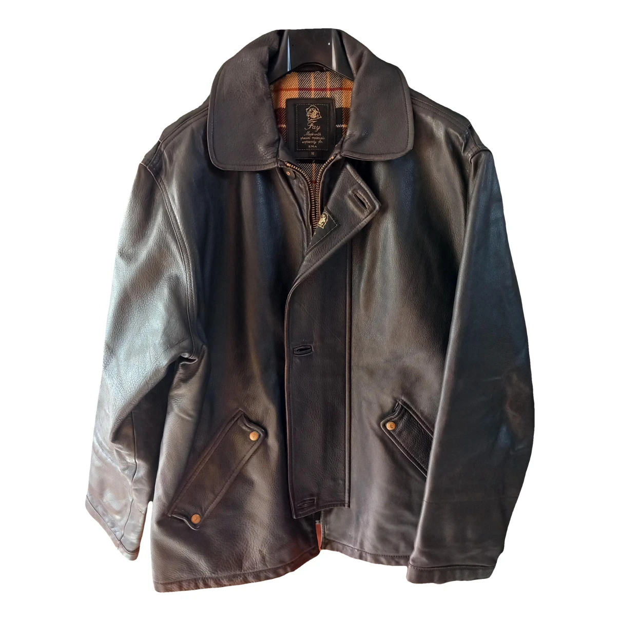 Pre-owned Fay Leather Jacket In Other