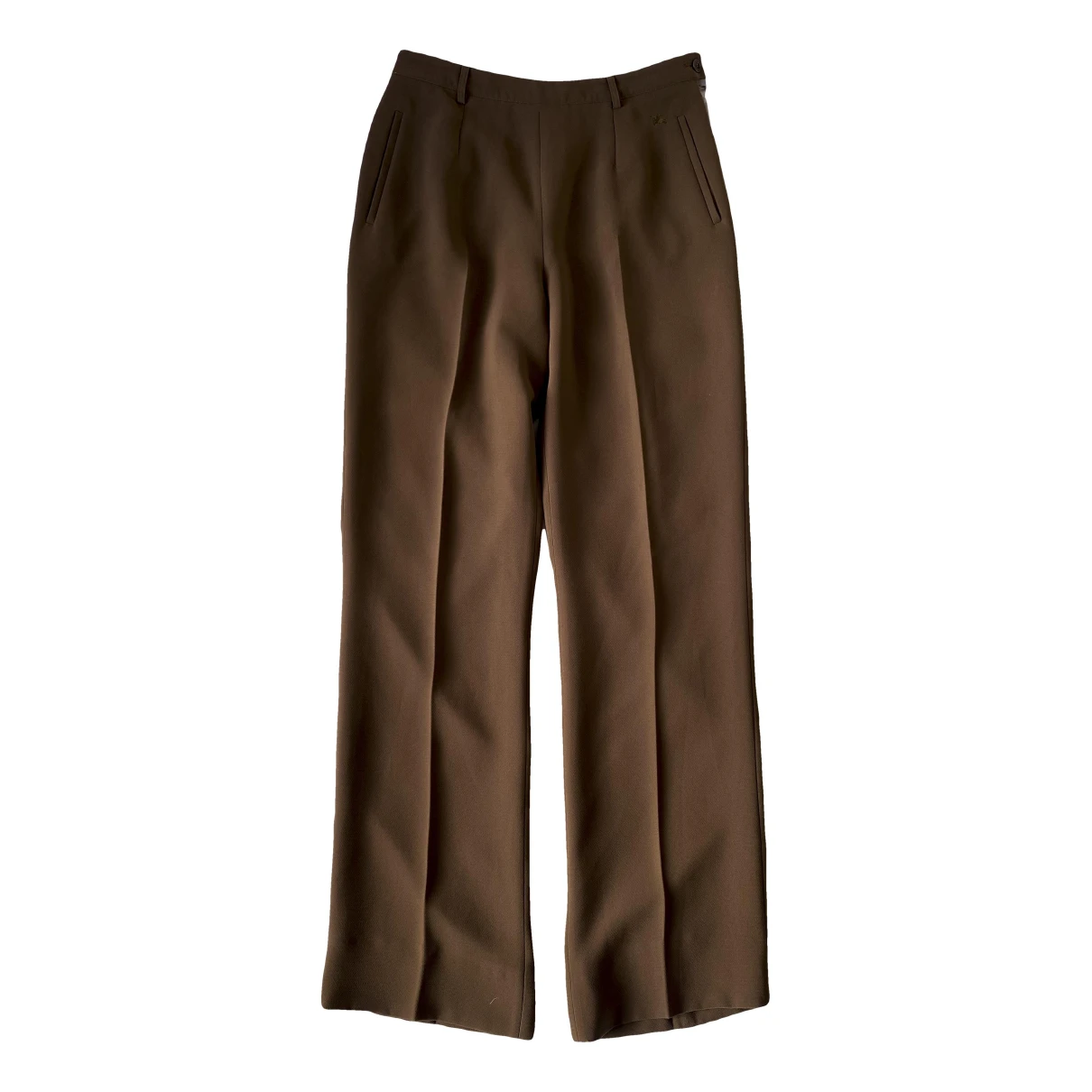 Pre-owned Burberry Wool Trousers In Green