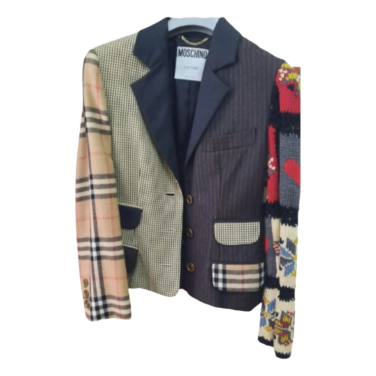 Pre-owned Moschino Wool Blazer In Multicolour