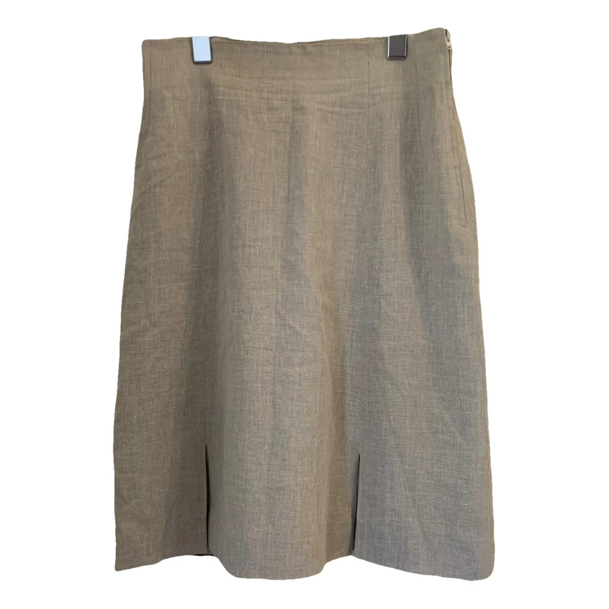 Pre-owned Ferragamo Linen Mid-length Skirt In Beige