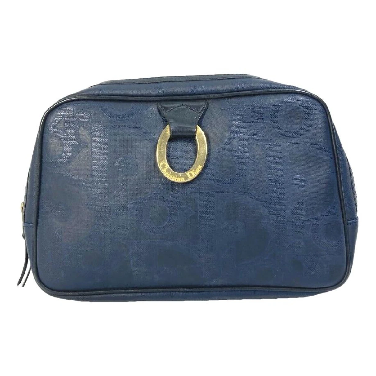 Pre-owned Dior Leather Clutch Bag In Blue