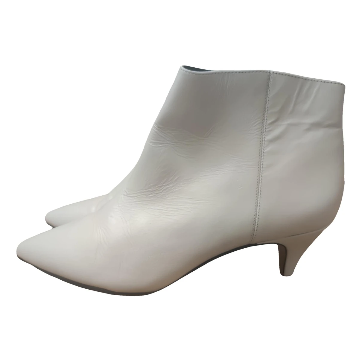 Pre-owned Sam Edelman Leather Boots In White