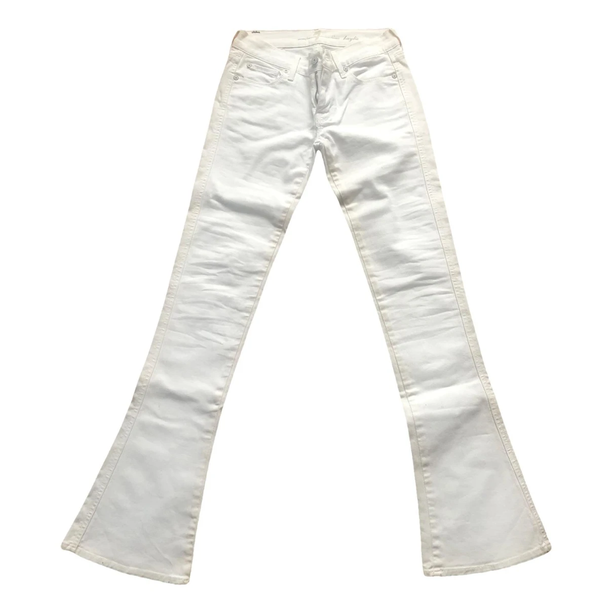 Pre-owned 7 For All Mankind Bootcut Jeans In White