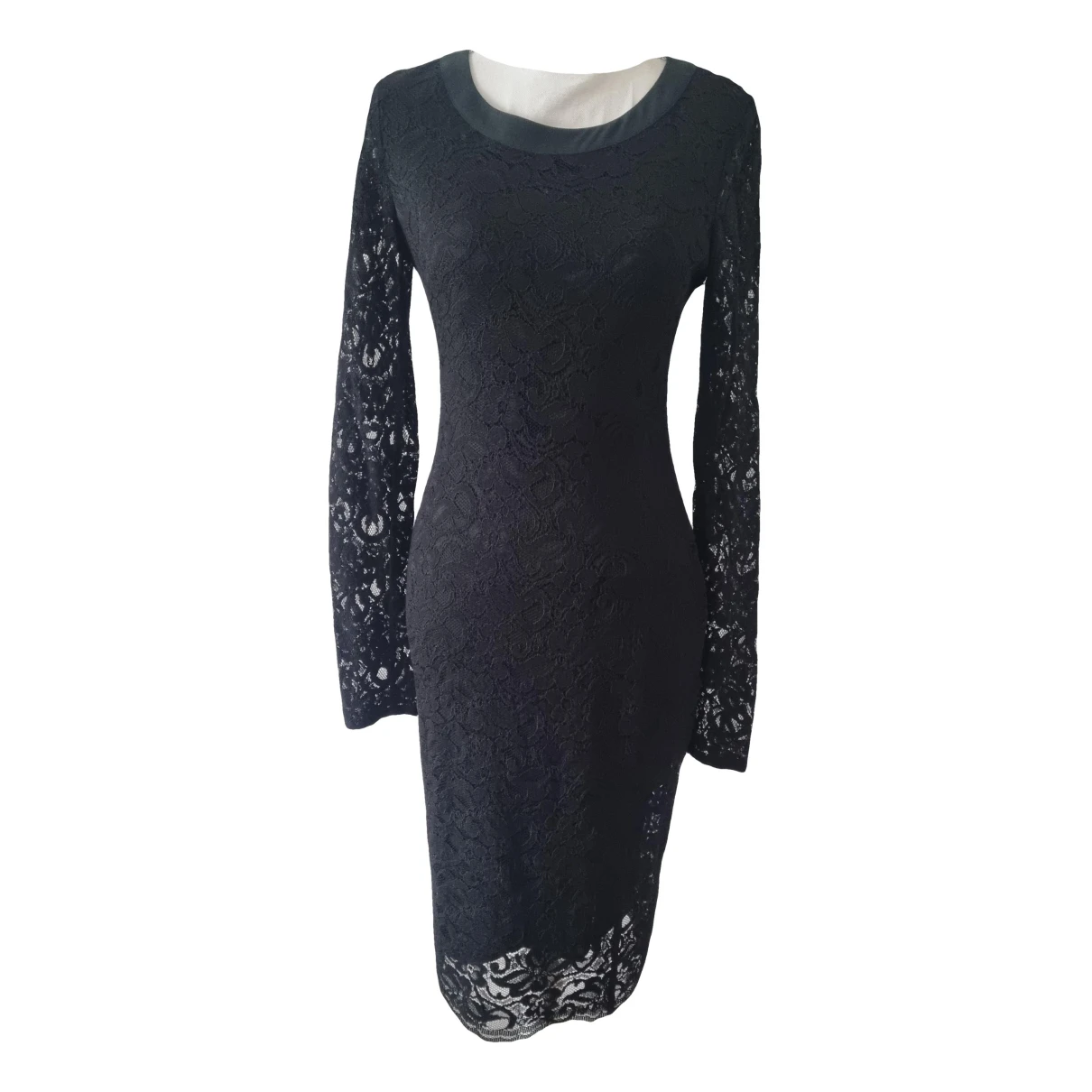 Pre-owned Frankie Morello Lace Mid-length Dress In Black