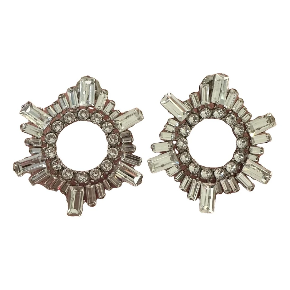 Pre-owned Amina Muaddi Begum Crystal Earrings In Other