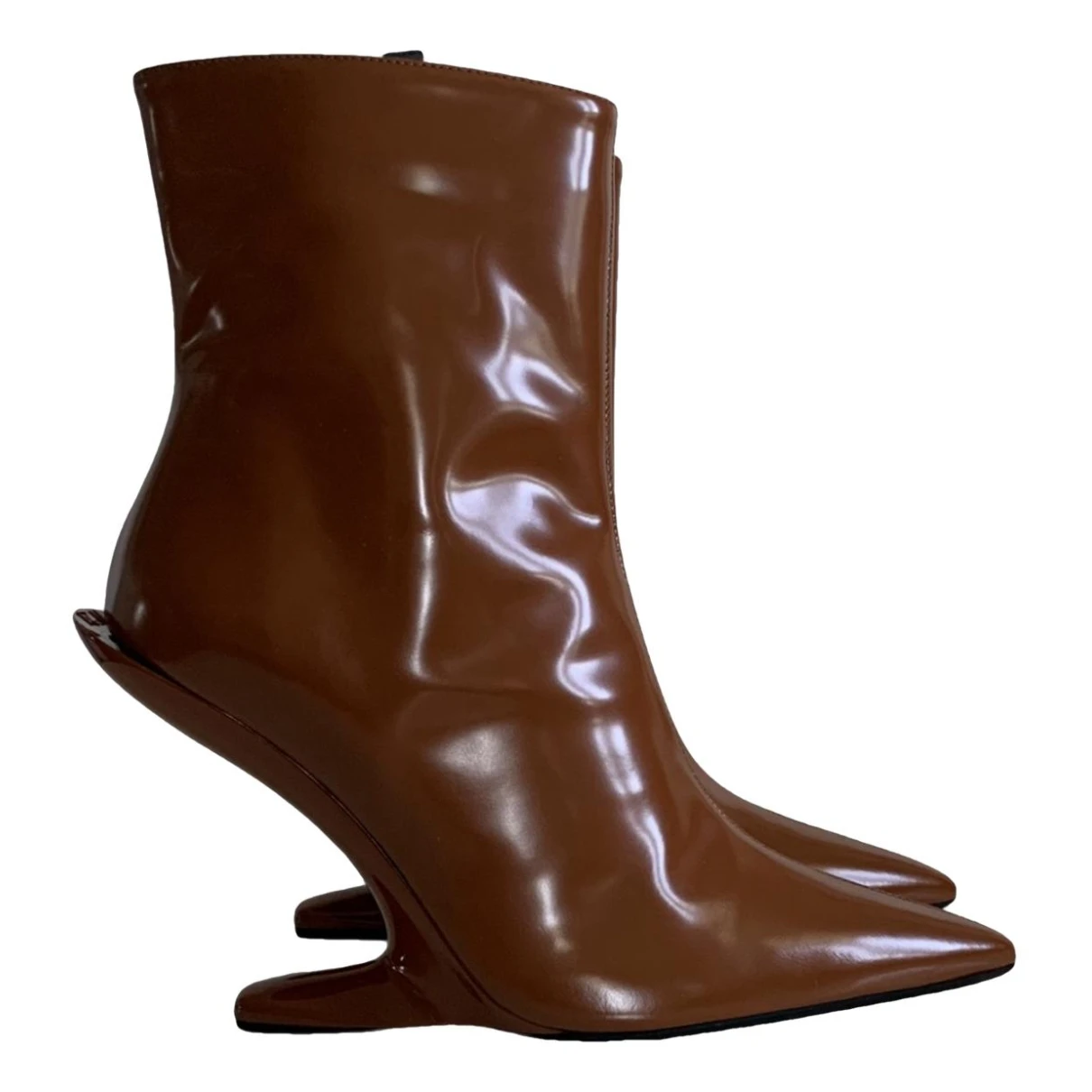 Pre-owned N°21 Patent Leather Snow Boots In Brown