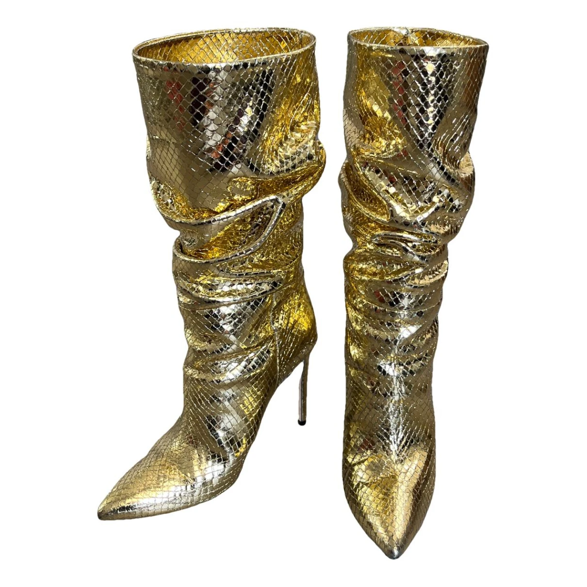 Pre-owned Paris Texas Leather Boots In Gold