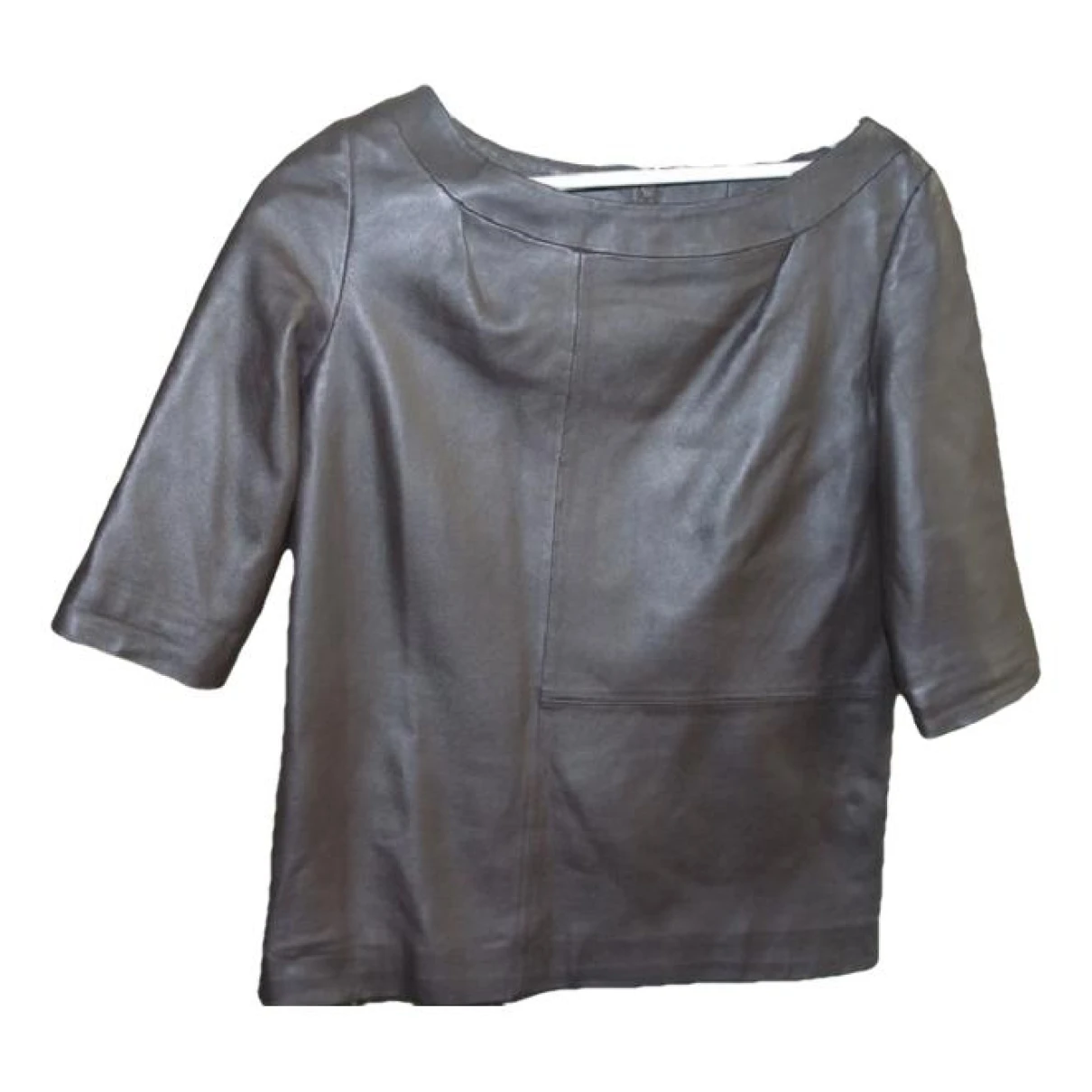Pre-owned American Retro Leather Tunic In Brown