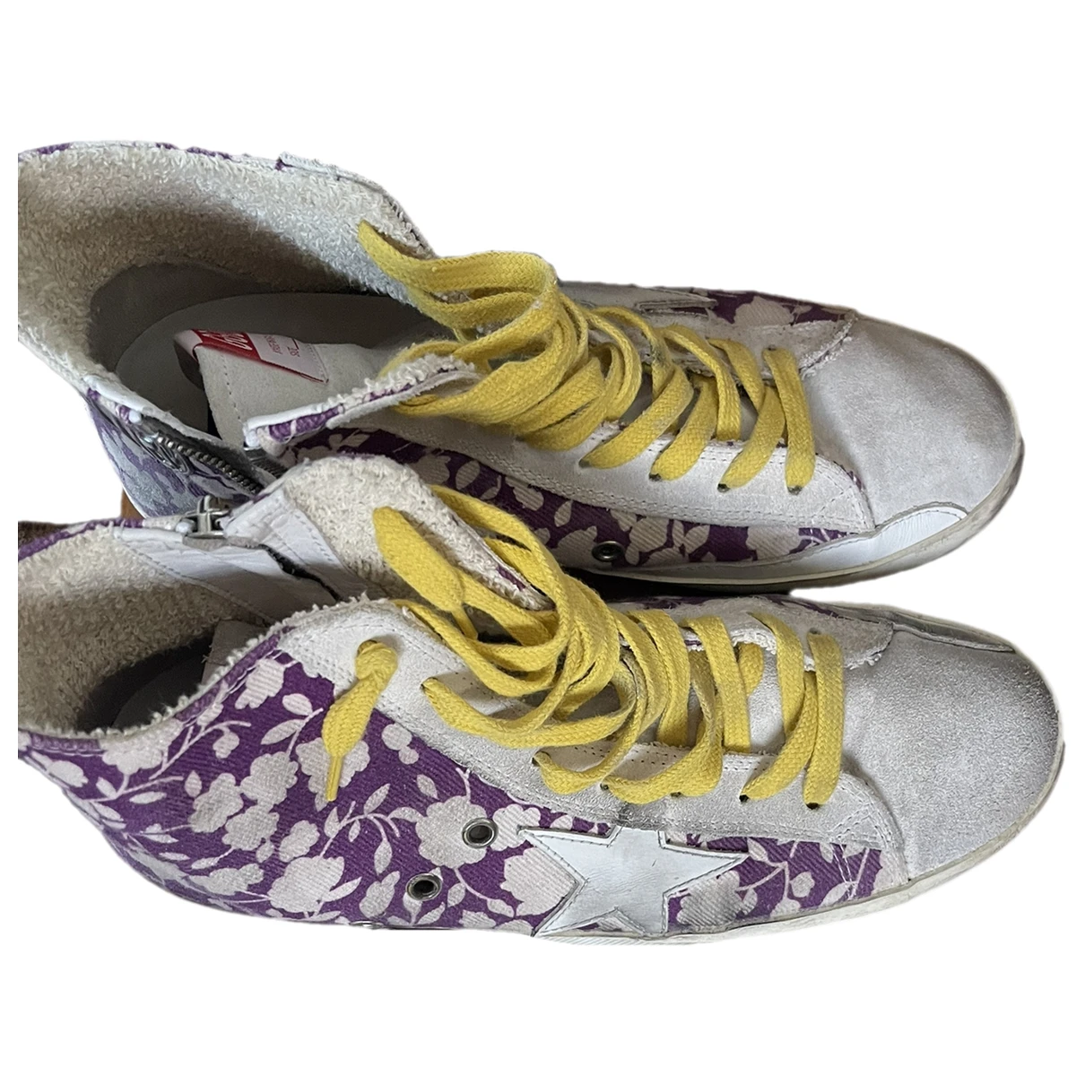 Pre-owned Golden Goose Francy Cloth Trainers In Purple