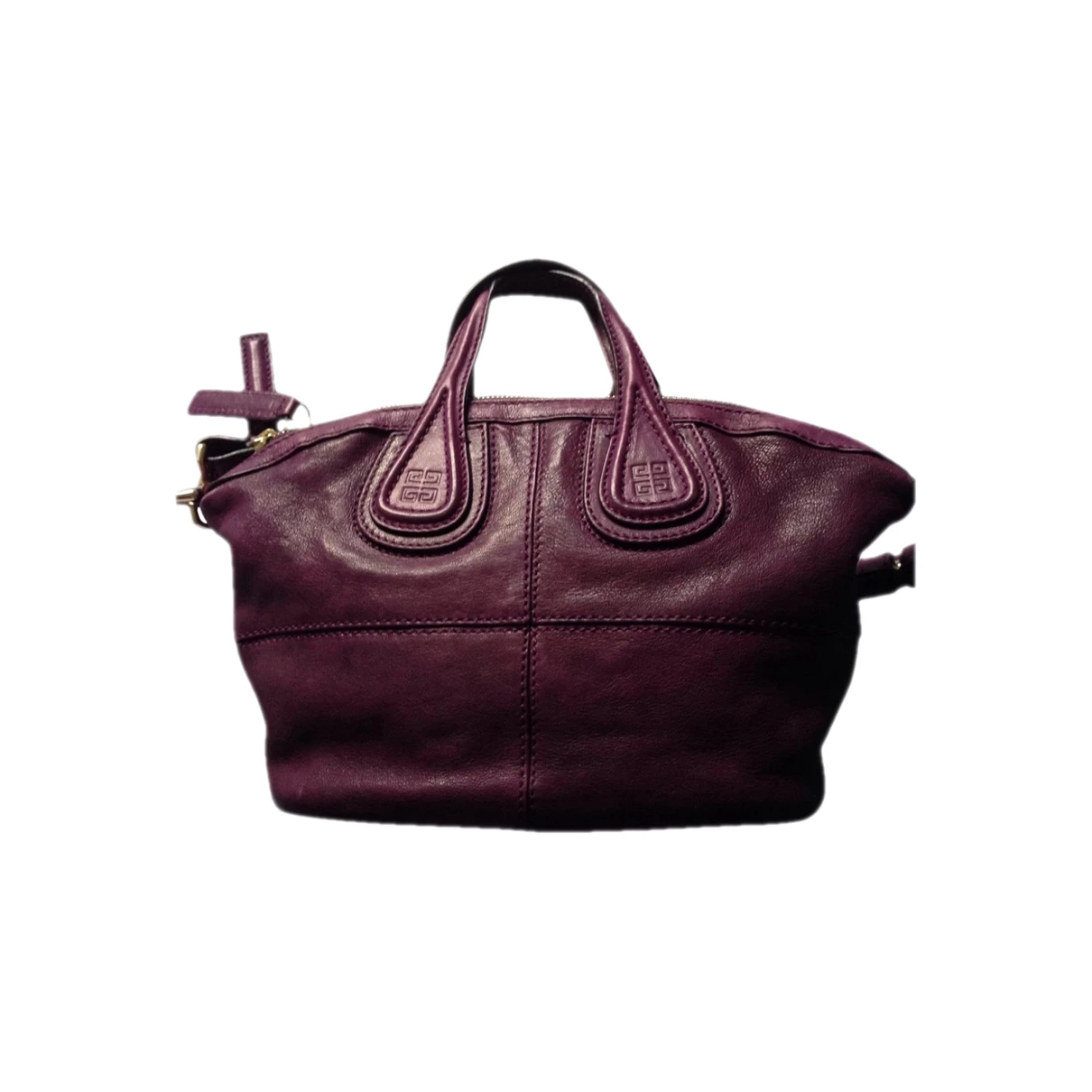Pre-owned Givenchy Nightingale Leather Crossbody Bag In Burgundy