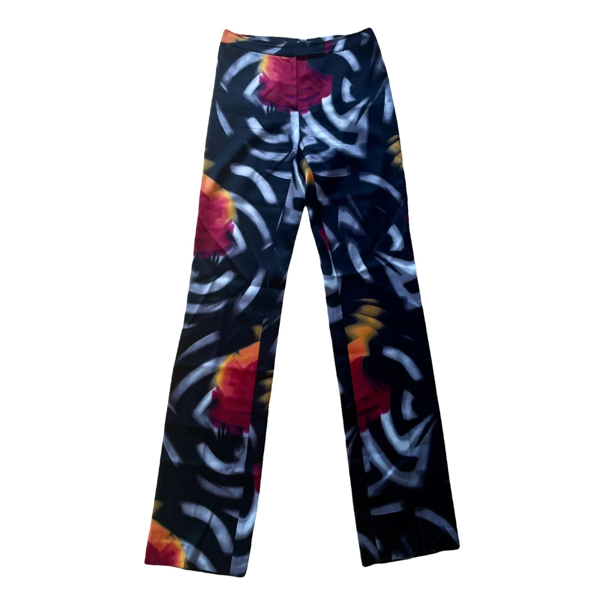Pre-owned Versace Silk Large Pants In Multicolour