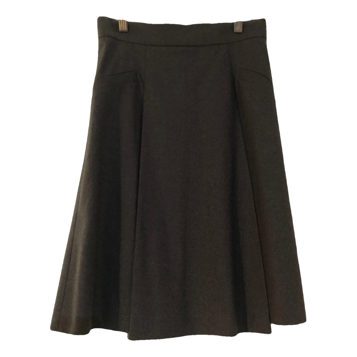 Pre-owned Fendi Wool Mid-length Skirt In Grey
