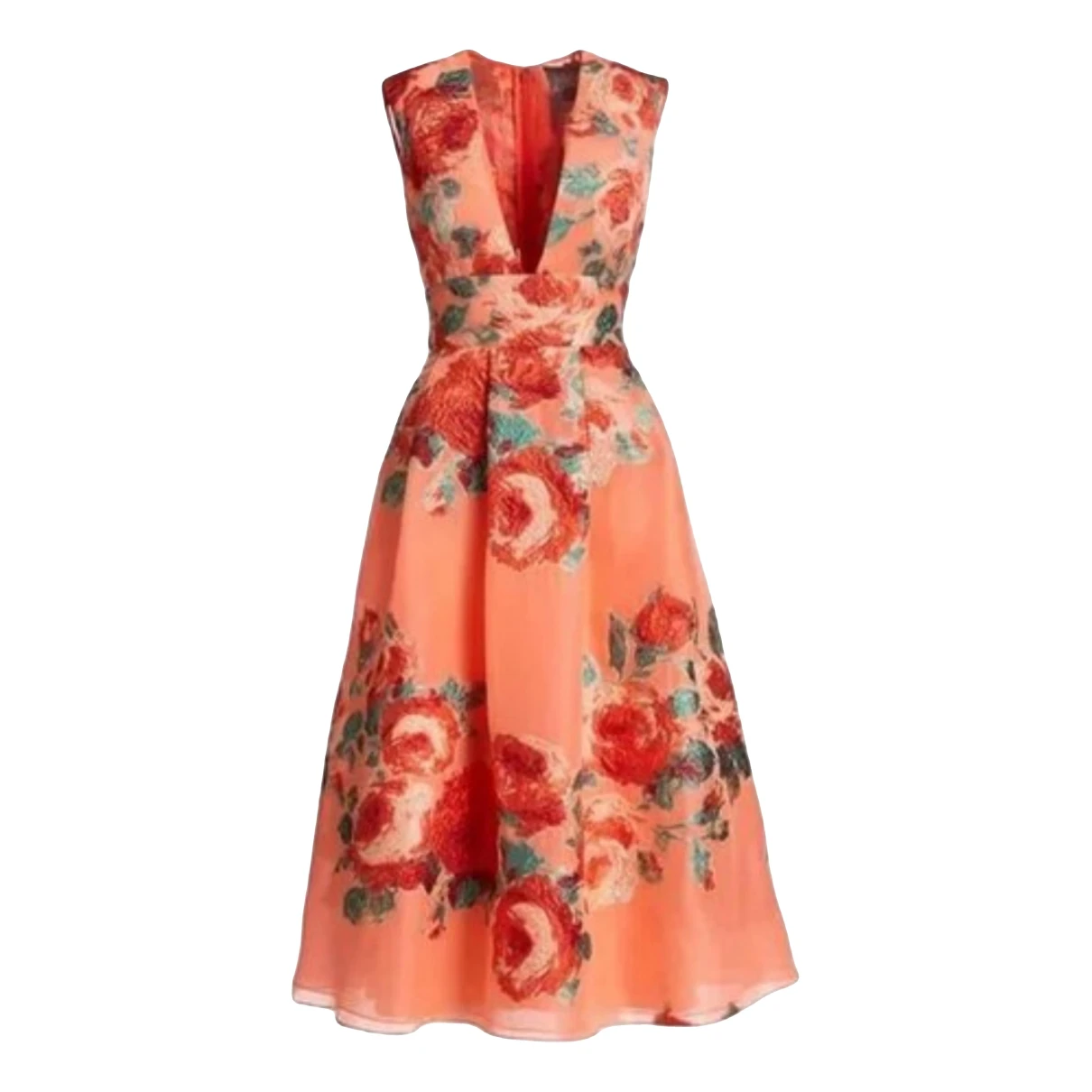 Pre-owned Lela Rose Silk Mid-length Dress In Multicolour