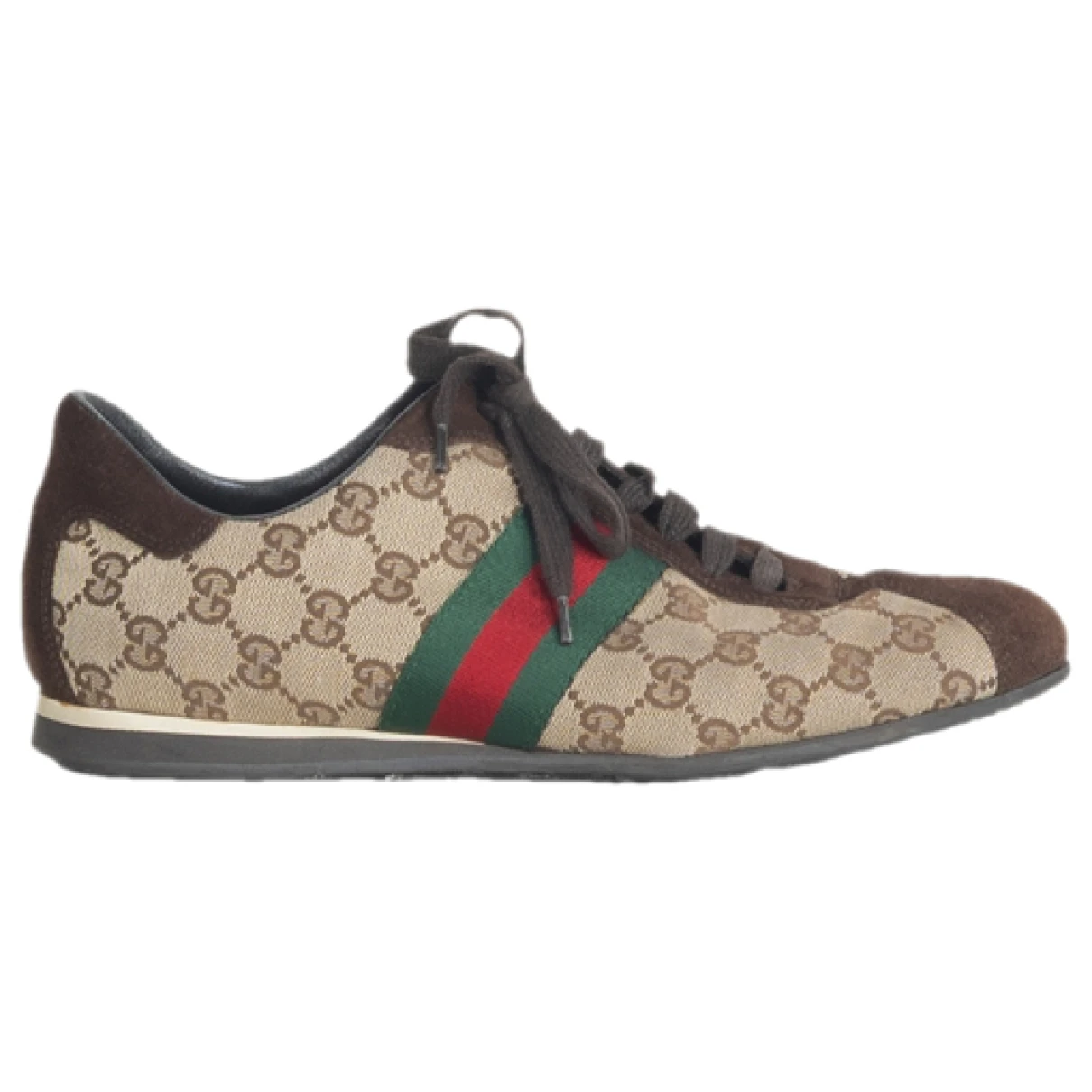 Pre-owned Gucci Cloth Low Trainers In Beige