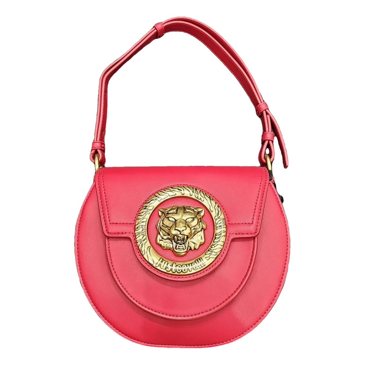 Pre-owned Just Cavalli Vegan Leather Handbag In Red