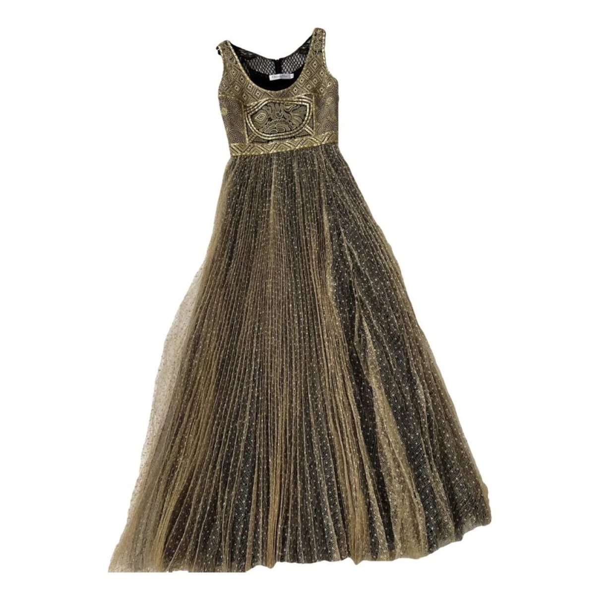 Pre-owned Dior Maxi Dress In Gold