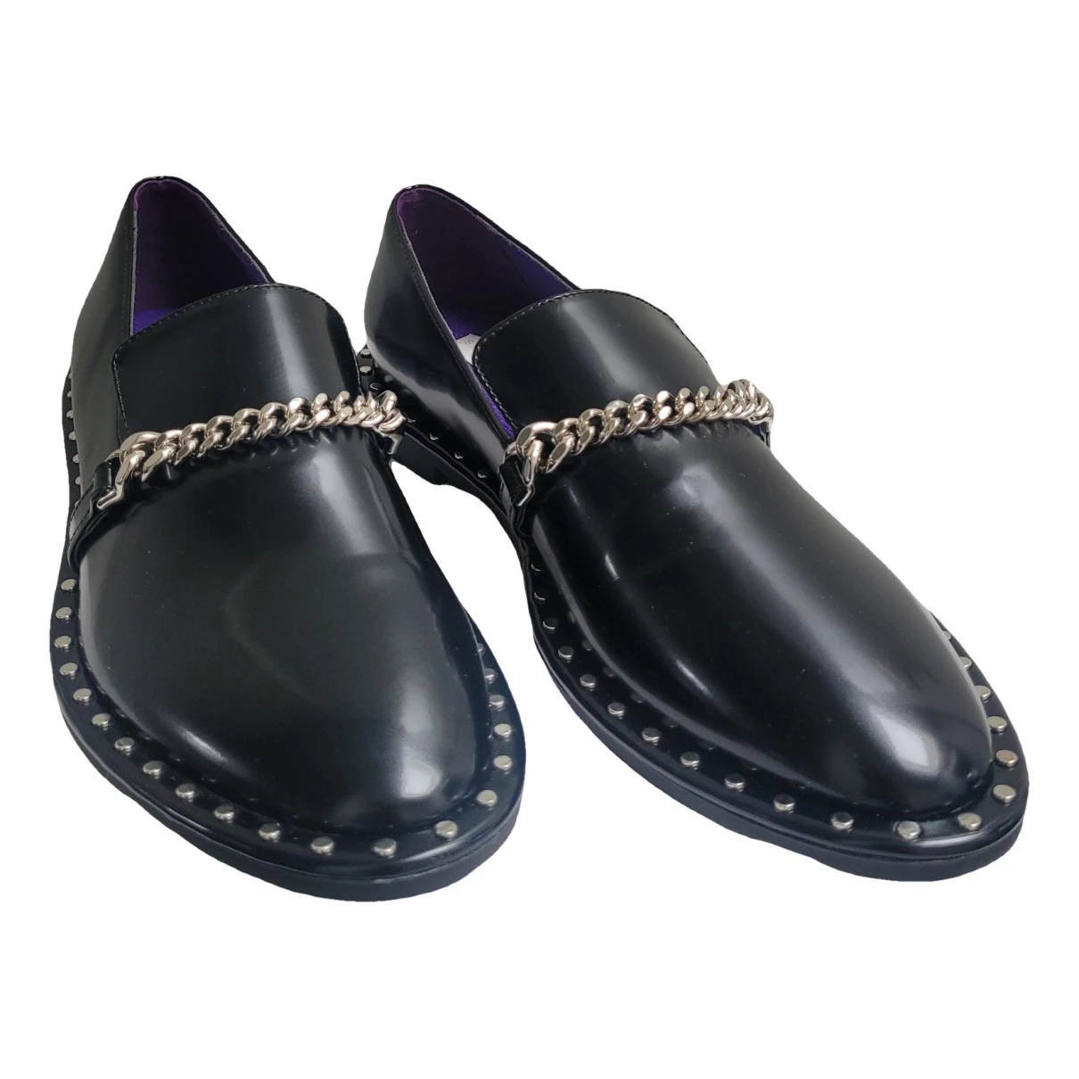 Pre-owned Stella Mccartney Leather Flats In Black