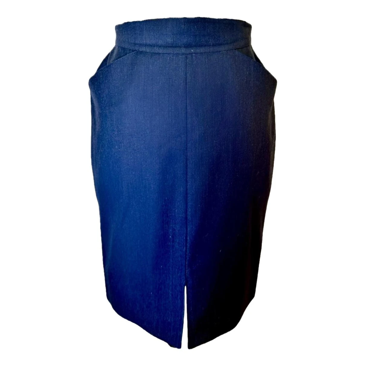 Pre-owned Mugler Wool Mid-length Skirt In Blue