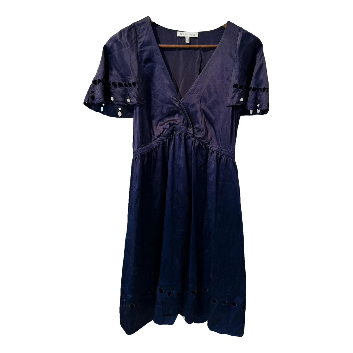 Pre-owned See By Chloé Silk Mini Dress In Navy