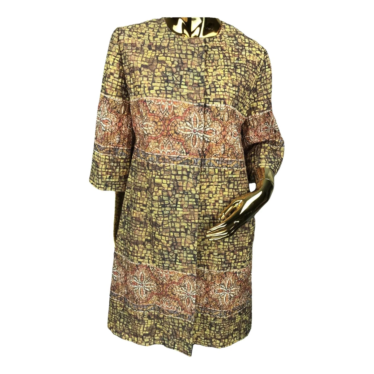 Pre-owned Dolce & Gabbana Wool Trench Coat In Multicolour