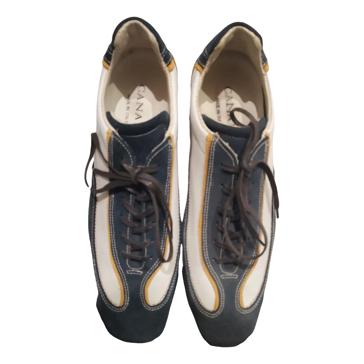 Pre-owned Canali Leather Lace Ups In Blue