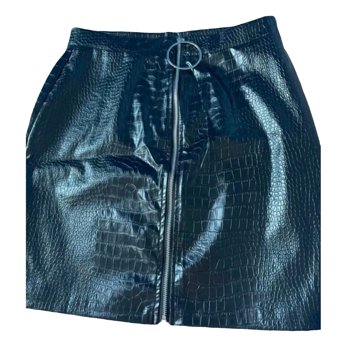 Pre-owned A Better Feeling Leather Mini Skirt In Black