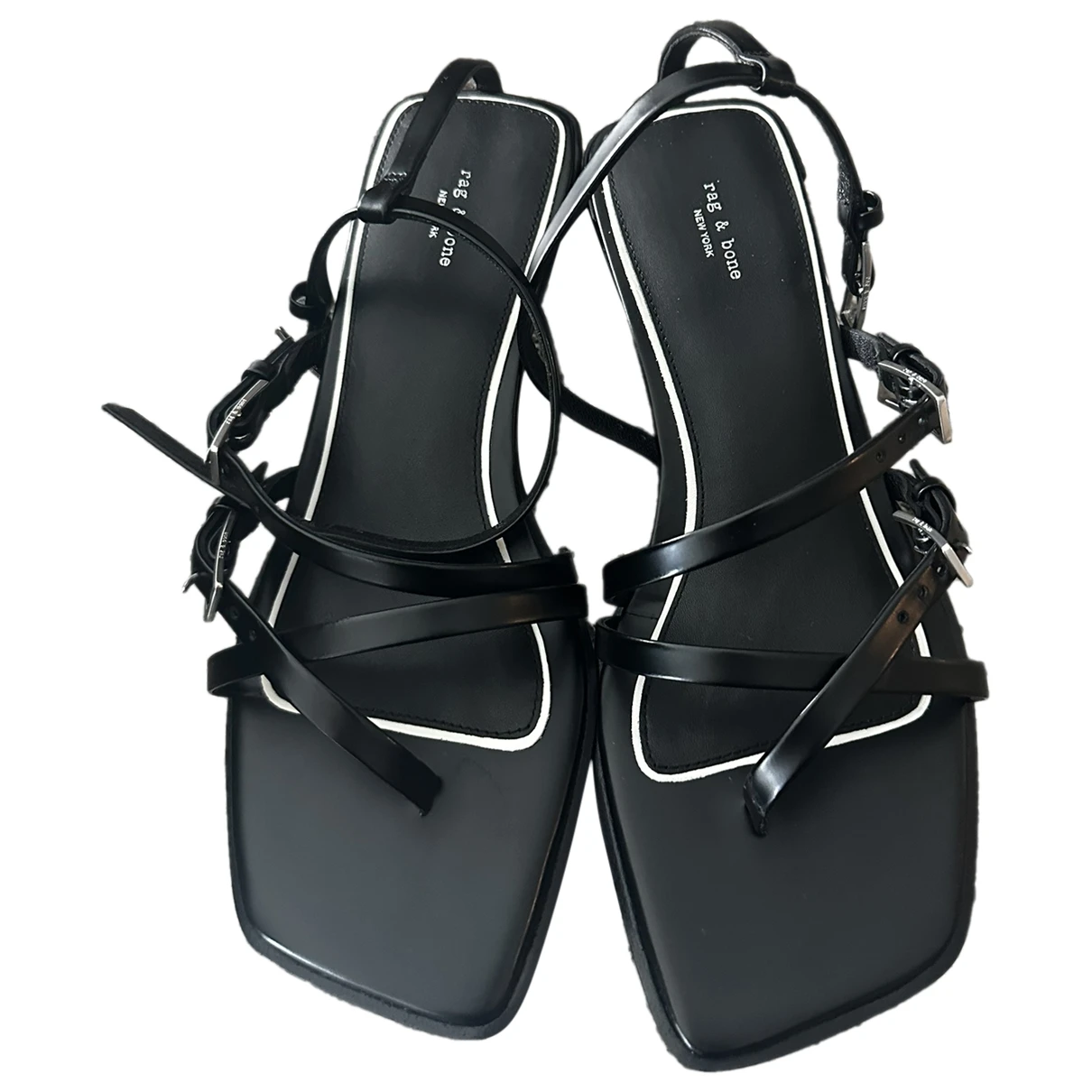 Pre-owned Rag & Bone Leather Sandal In Black