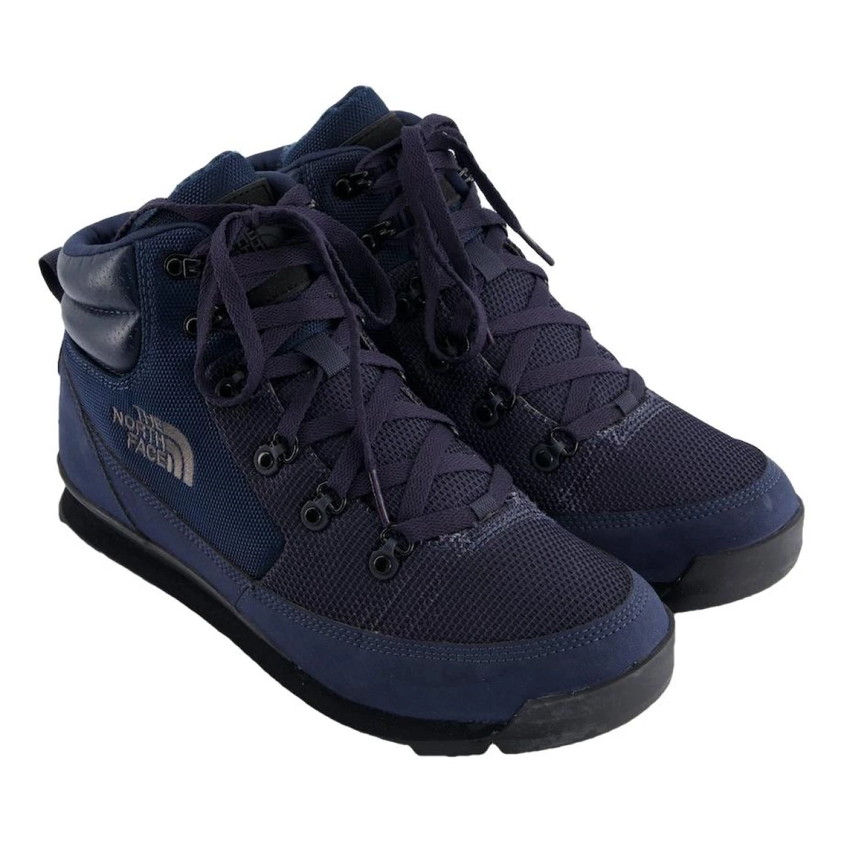 Pre-owned The North Face Cloth High Trainers In Navy